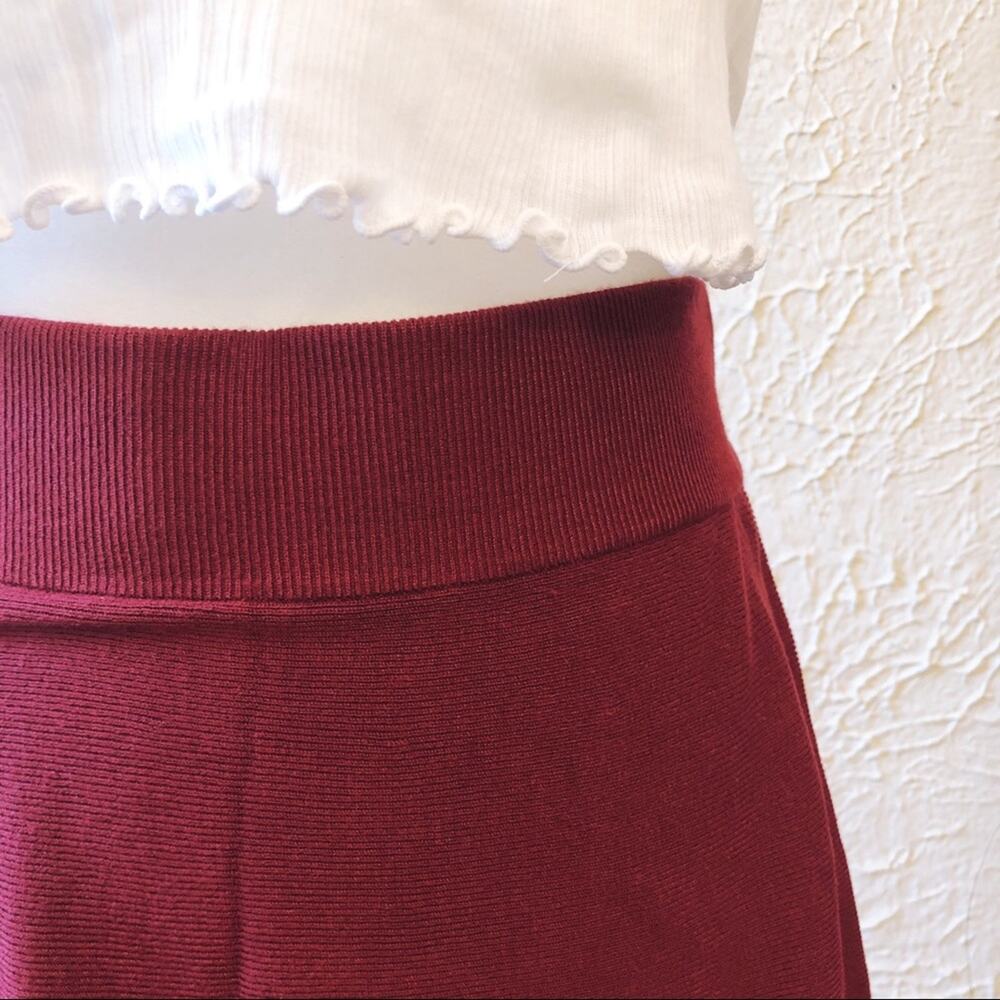 LOFT Crimson Red Sweater Flippy Skirt - Picture 11 of 12